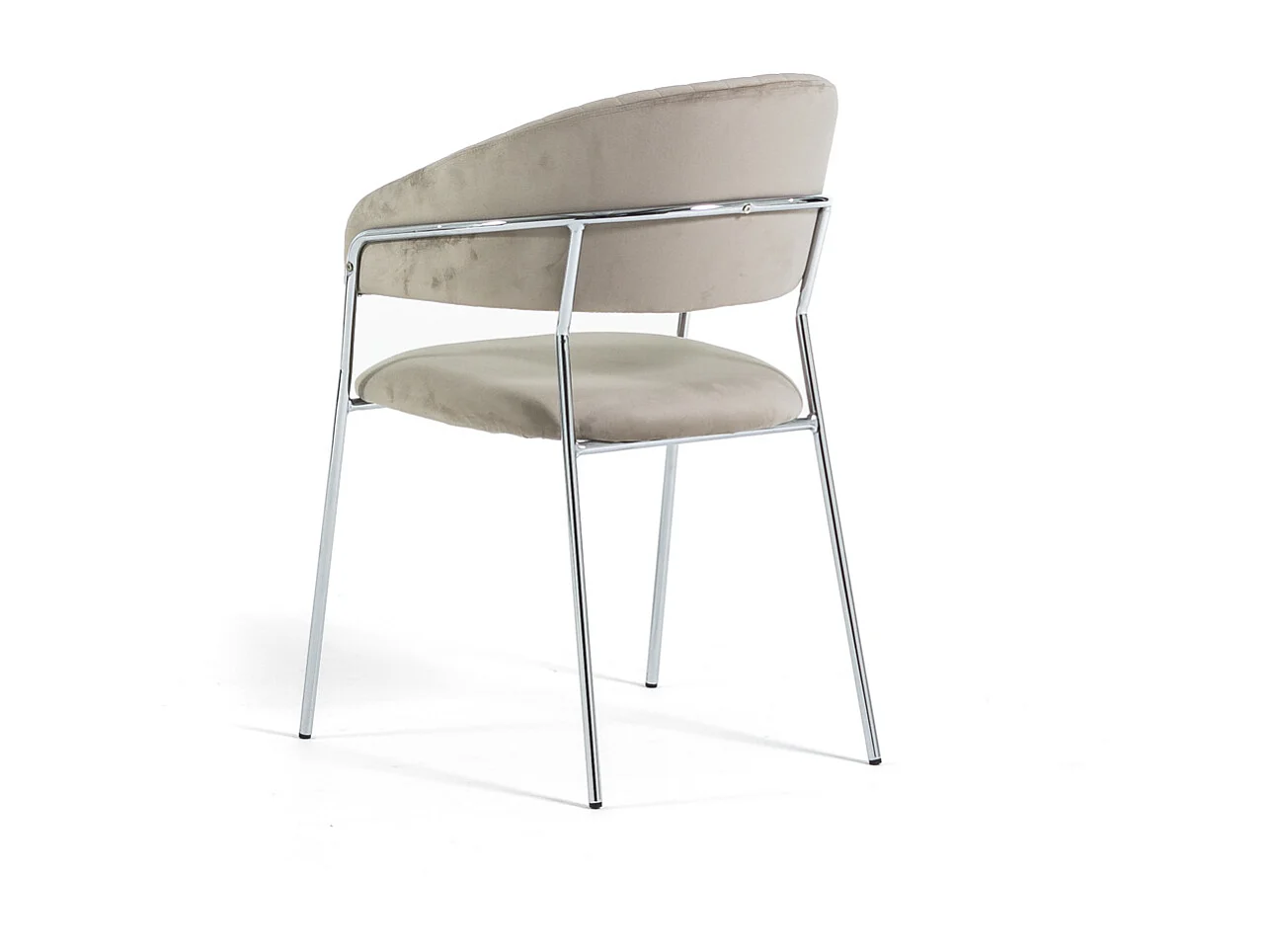 Set di 2 sedie da interno in velluto, imbottite, gambe in metallo, design elegante per sala da pranzo, cucina e ristoranti – Beige/Argento – Lea