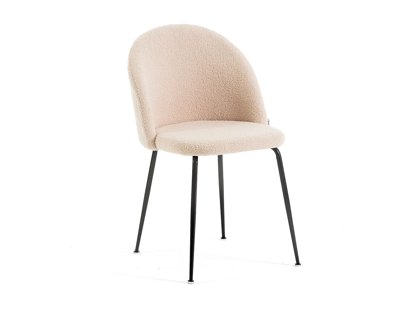 Set di 2 sedie da interno in tessuto teddy, gambe in metallo, imbottite per cucina, sala da pranzo e ristorante – Sara Teddy – Ecrù/Grigio scuro