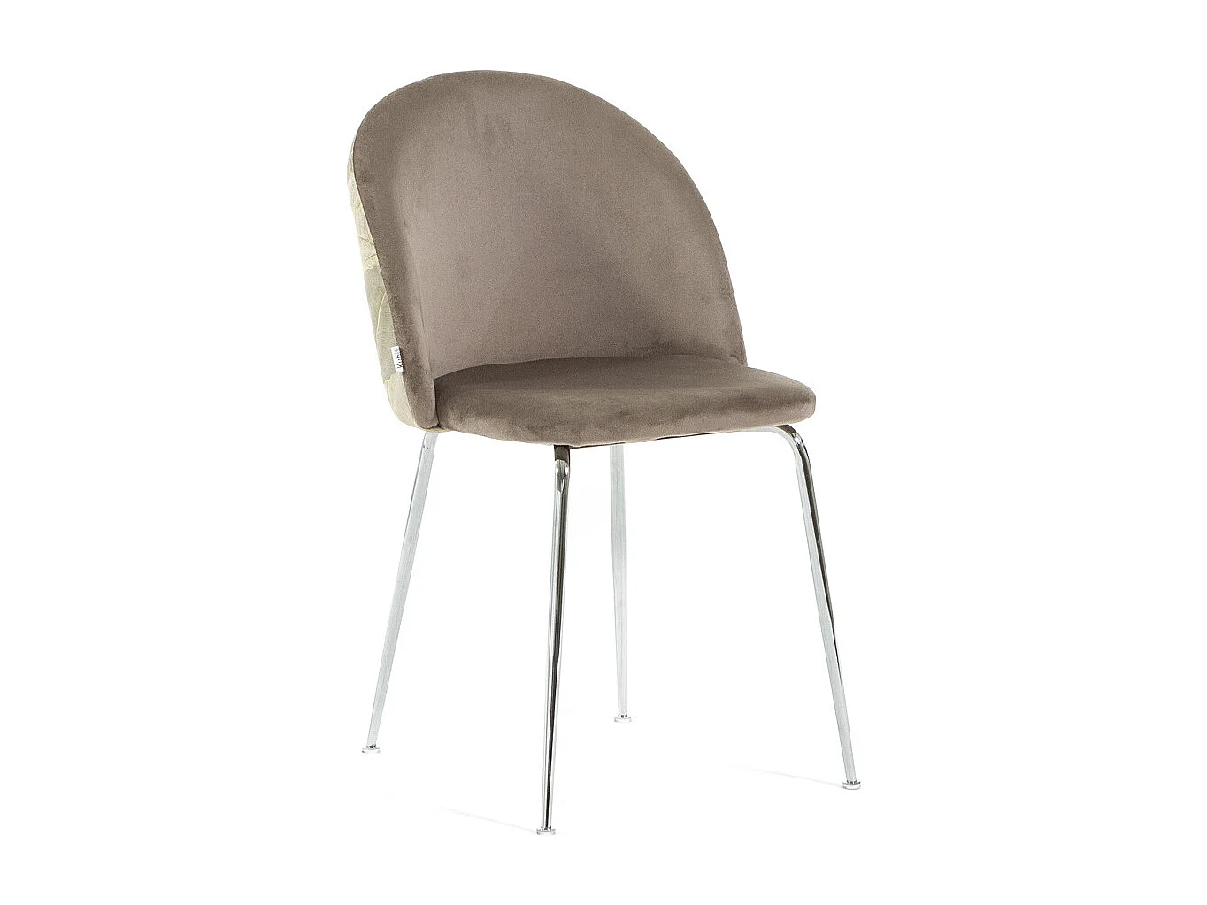 Lot de 2 chaises en velours décoratif d’intérieur, pieds en métal, design élégant pour cuisine, salle à manger, restaurant – Sara – Taupe/Gris foncé