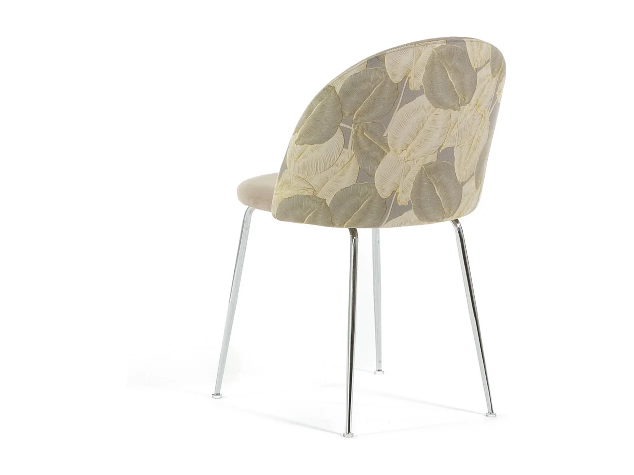 Lot de 2 chaises en velours décoratif d’intérieur, pieds en métal, design élégant pour cuisine, salle à manger, restaurant – Sara – Taupe/Gris foncé