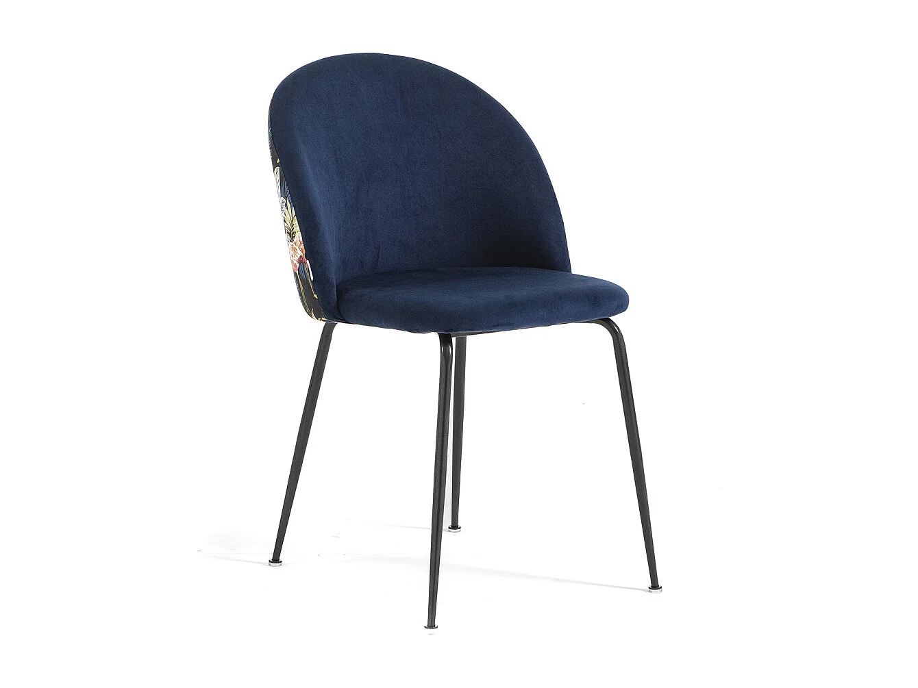 Lot de 2 chaises en velours décoratif d’intérieur, pieds en métal, design élégant pour cuisine, salle à manger, restaurant – Sara –Flamants roses/Gris