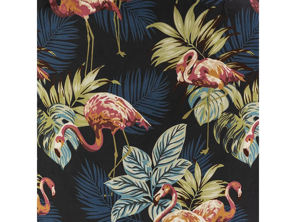Lot de 2 chaises en velours décoratif d’intérieur, pieds en métal, design élégant pour cuisine, salle à manger, restaurant – Sara –Flamants roses/Gris