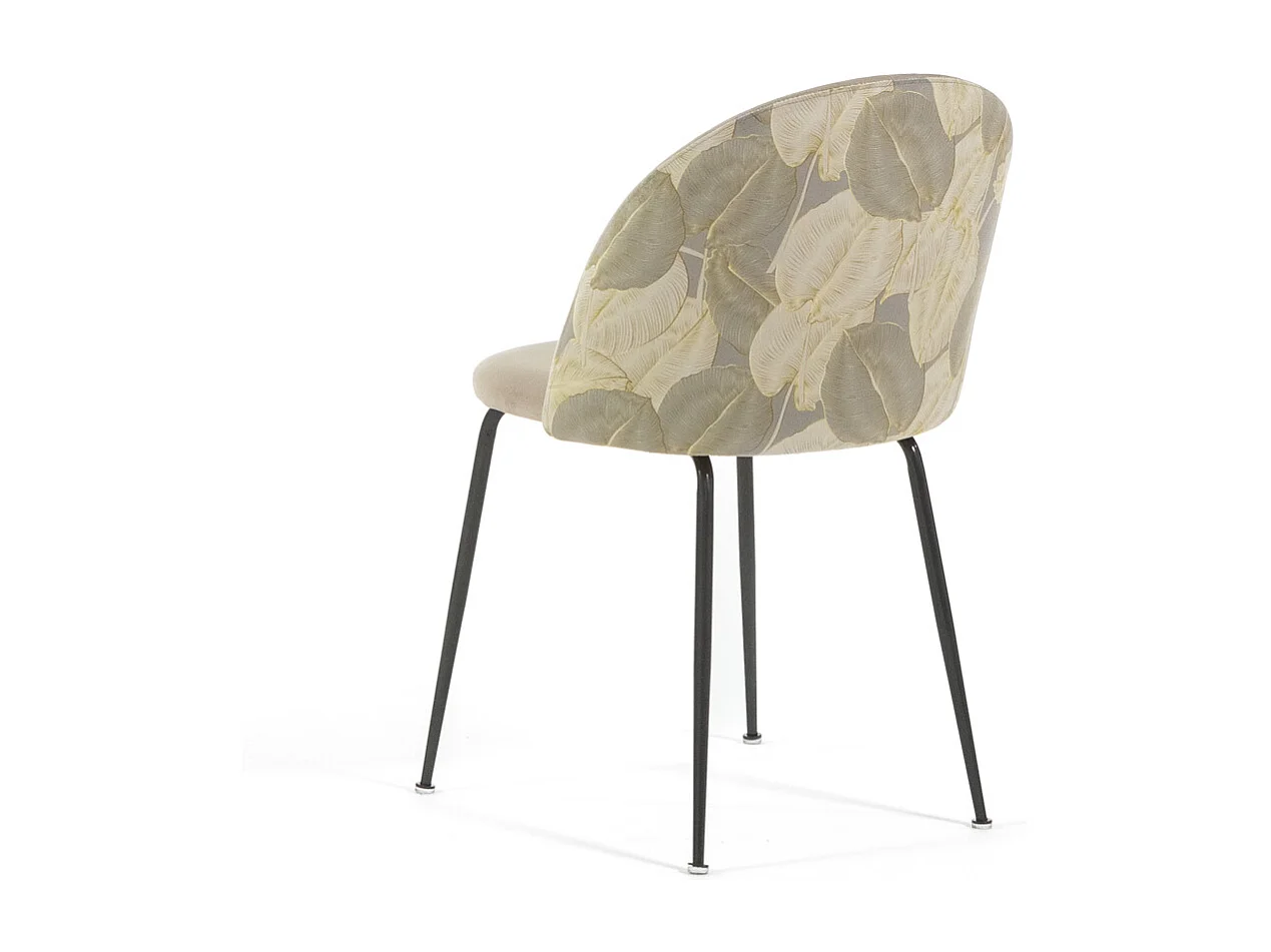 Lot de 2 chaises en velours décoratif d’intérieur, pieds en métal, design élégant pour cuisine, salle à manger, bar ou restaurant –Sara– Vert crème/Or