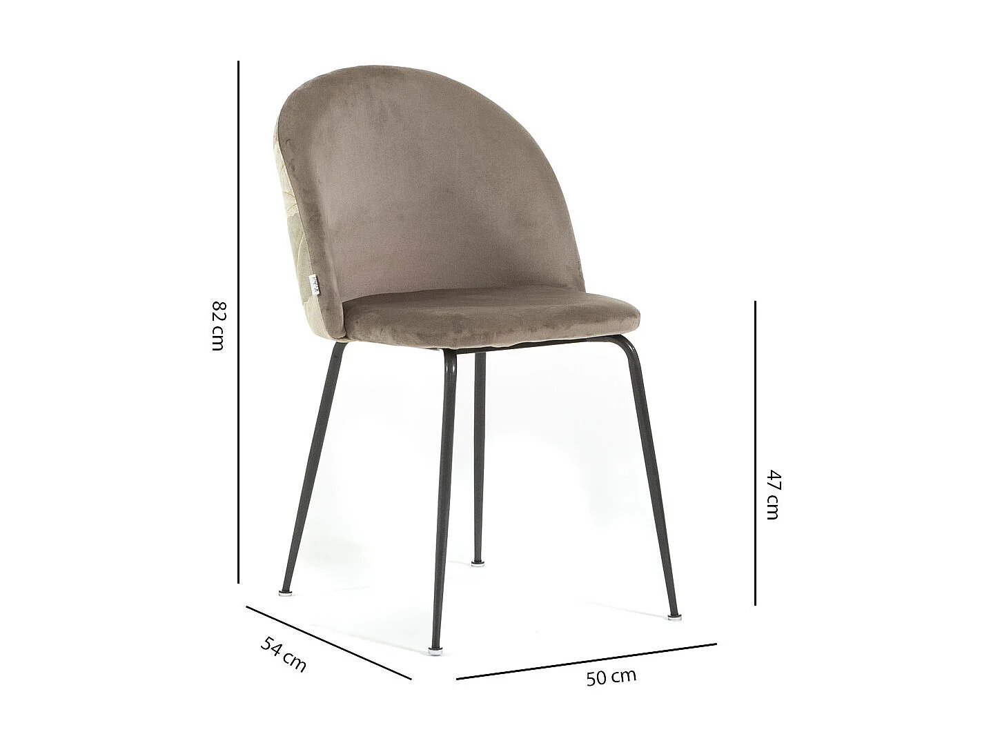 Lot de 2 chaises en velours décoratif d’intérieur, pieds en métal, design élégant pour cuisine, salle à manger, bar ou restaurant –Sara– Vert crème/Or