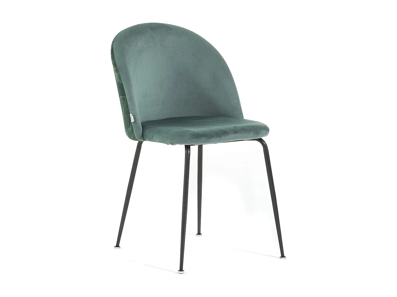 Set di 2 sedie da interno in velluto decorativo, gambe in metallo, design elegante per cucina, sala da pranzo e ristorante – Sara – Verde giada/Grigio