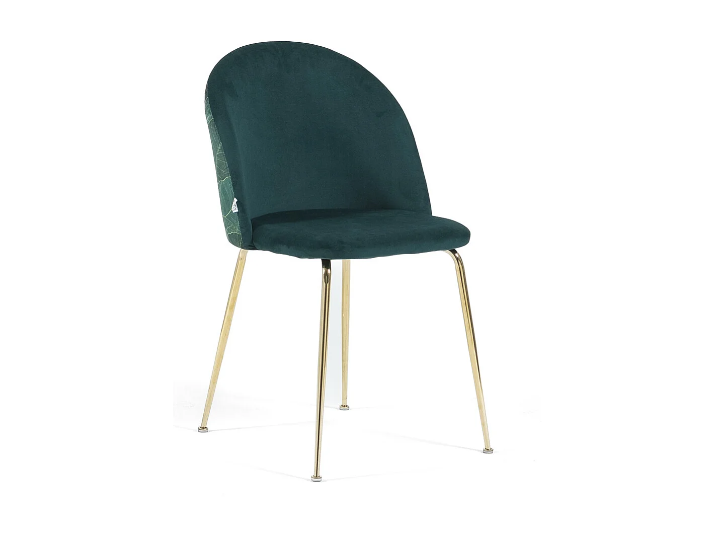 Lot de 2 chaises en velours décoratif d’intérieur, pieds en métal, design élégant pour cuisine, salle à manger, restaurant – Sara – Bleu canard/Argent