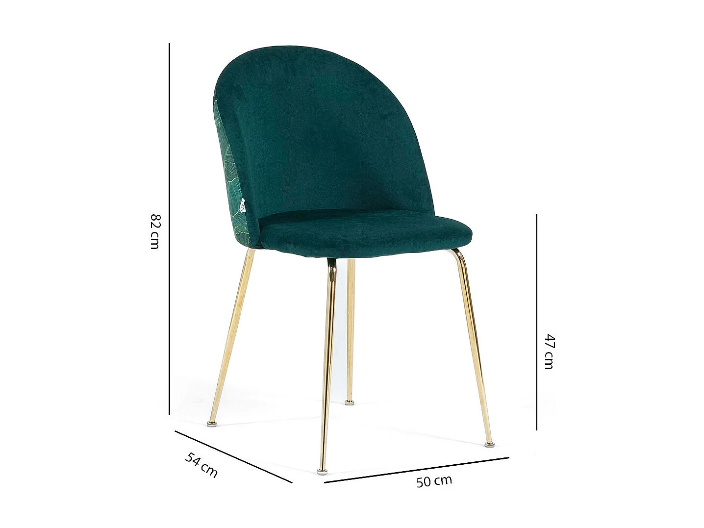 Lot de 2 chaises en velours décoratif d’intérieur, pieds en métal, design élégant pour cuisine, salle à manger, restaurant – Sara – Bleu canard/Argent