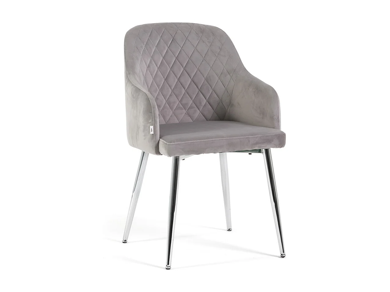 Set di 2 sedie da interno in velluto, schienale alto, gambe in metallo, ideali per cucina, sala da pranzo e ristorante – Grigio Chiaro/Argento – Tessa