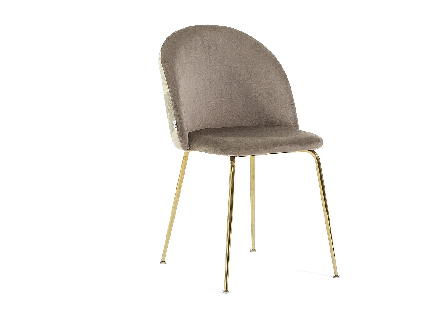 Lot de 2 chaises en velours décoratif d’intérieur, pieds en métal, design élégant pour cuisine, salle à manger, bar ou restaurant – Sara –Taupe/Argent