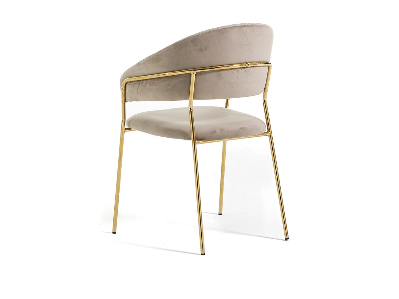 Lot de 2 chaises d’intérieur en velours, rembourrées, pieds en métal, design élégant pour salle à manger, cuisine, restaurants - Beige/Or - Lea