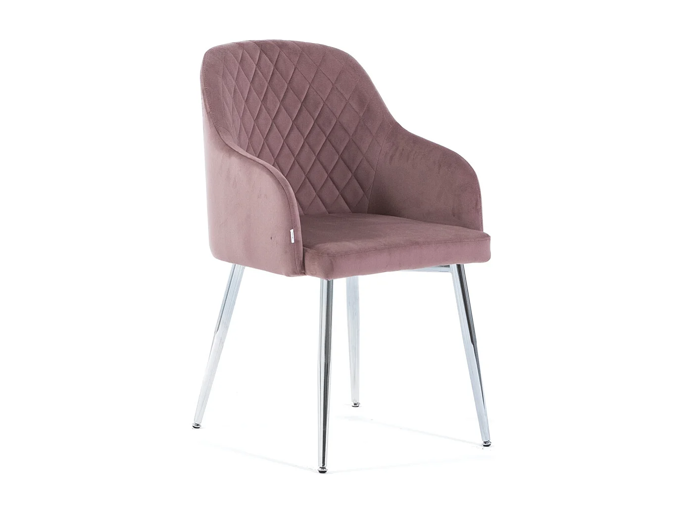 Lot de 2 chaises en velours d’intérieur, dossier haut, pieds en métal, idéales pour cuisine, salle à manger, bar ou restaurant – Rose/Argent – Tessa
