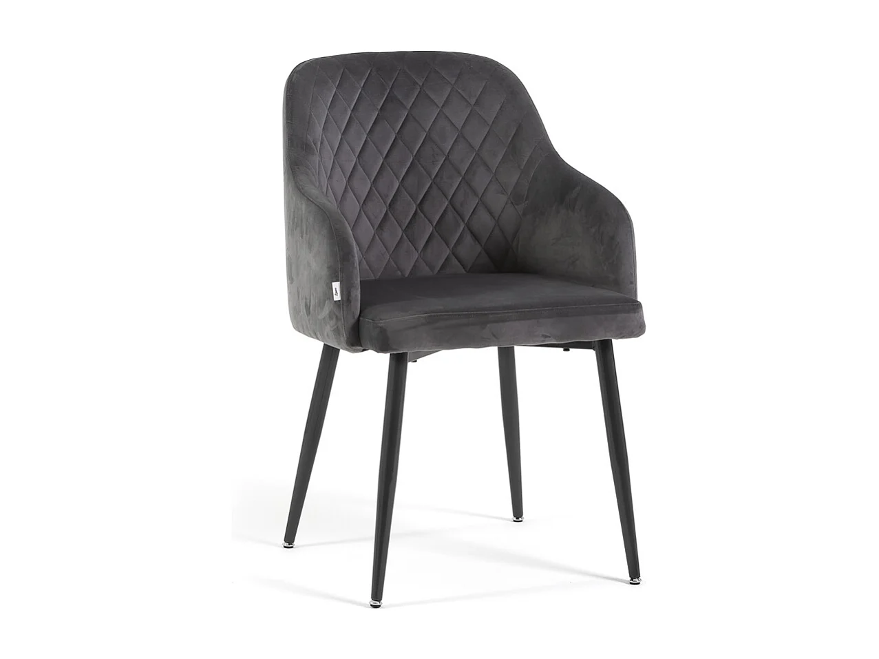 Lot de 2 chaises en velours d’intérieur, dossier haut, pieds en métal, idéales pour cuisine, salle à manger,restaurant – Gris foncé/Gris foncé – Tessa