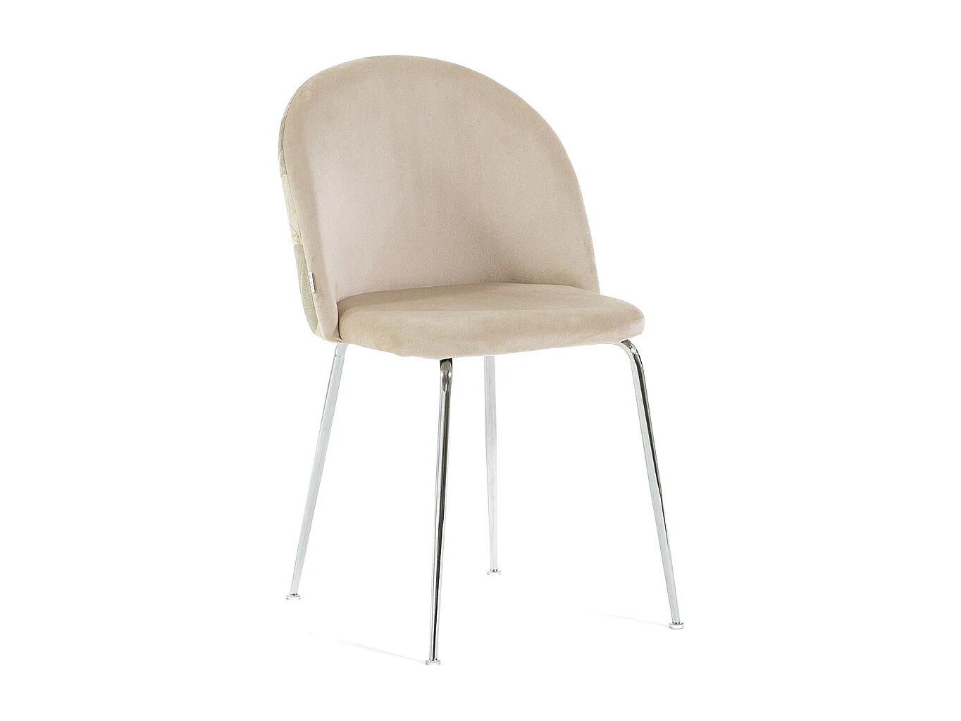 Lot de 2 chaises en velours décoratif d’intérieur, pieds en métal, design élégant pour cuisine, salle à manger, bar ou restaurant – Sara –Crème/Argent