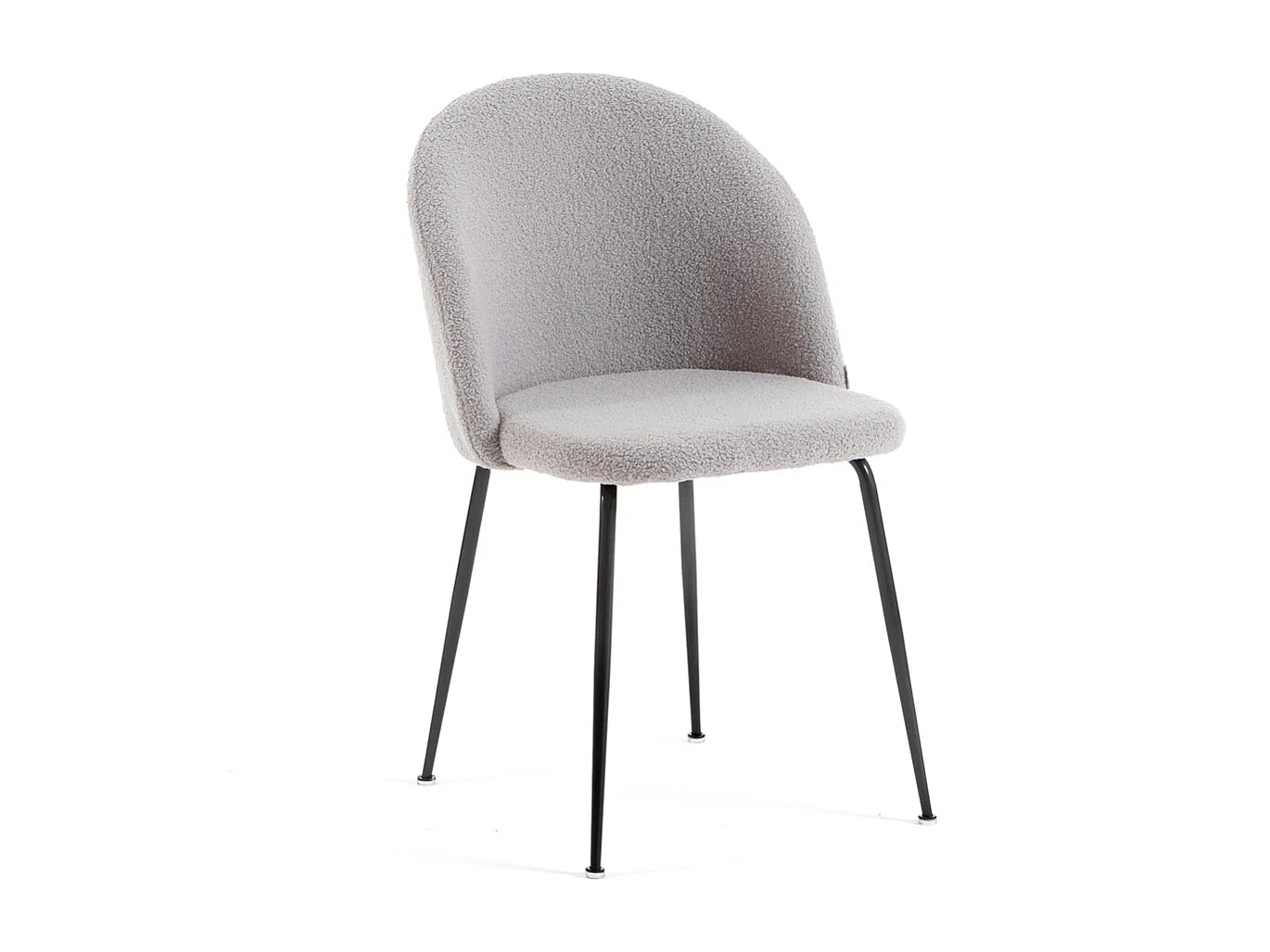 Set di 2 sedie da interno in tessuto teddy, gambe in metallo, imbottite per cucina, sala da pranzo e ristorante – Sara Teddy – Grigio chiaro/Grigio scuro
