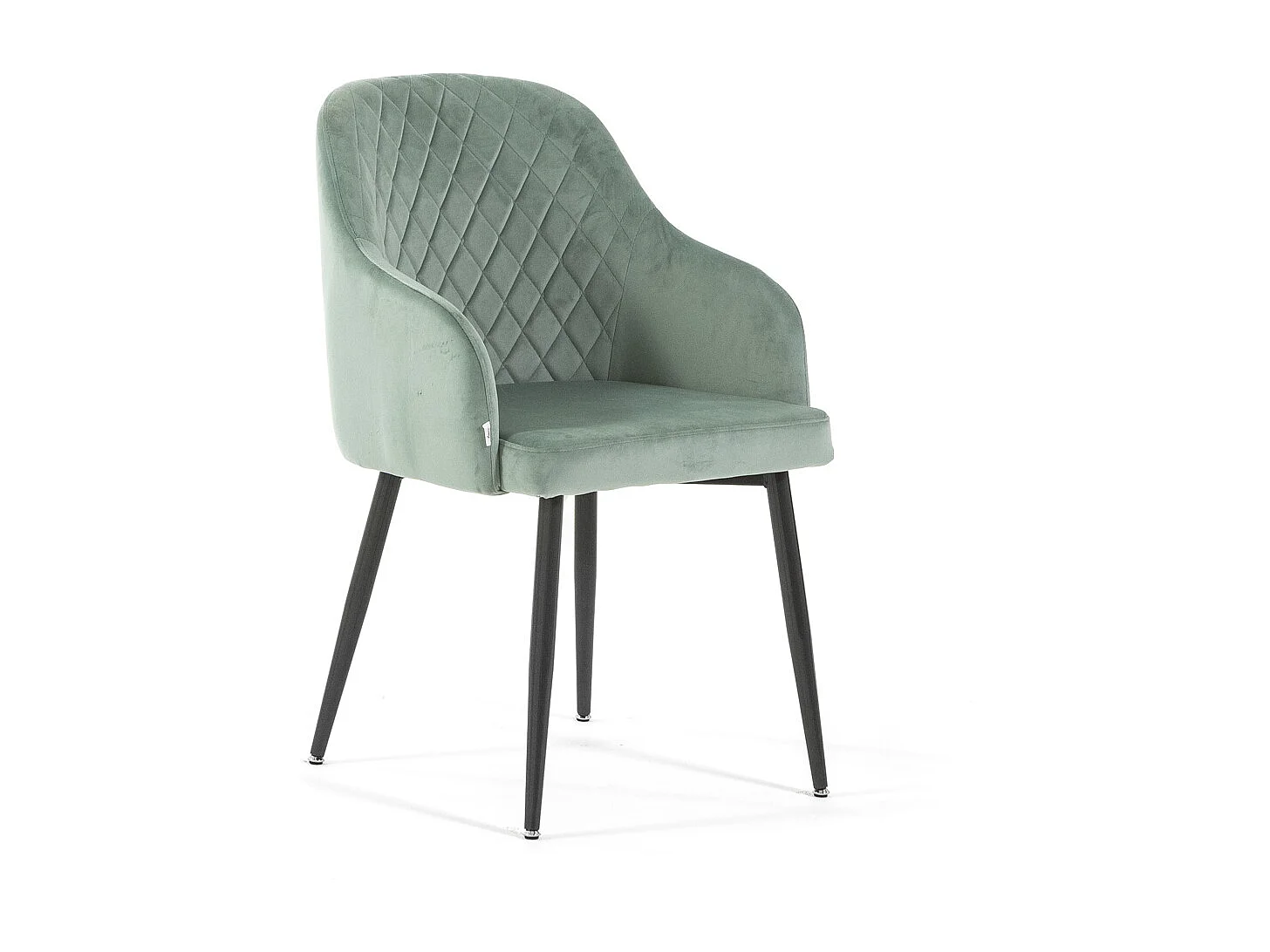 Lot de 2 chaises en velours d’intérieur, dossier haut, pieds en métal, idéales pour cuisine, salle à manger,restaurant – Vert menthe/Gris foncé –Tessa