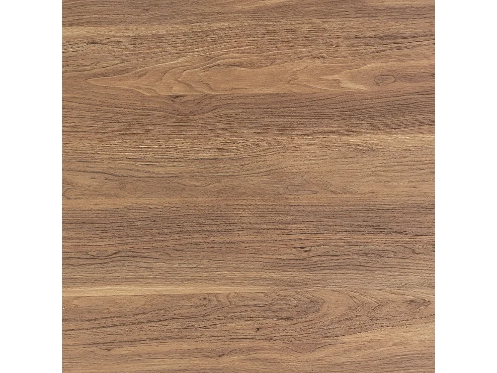 Table ronde ⌀110 cm, pieds croisés en métal, plateau stratifié, table à manger pour 4 personnes, pieds en X, style moderne - Carlo - Bois