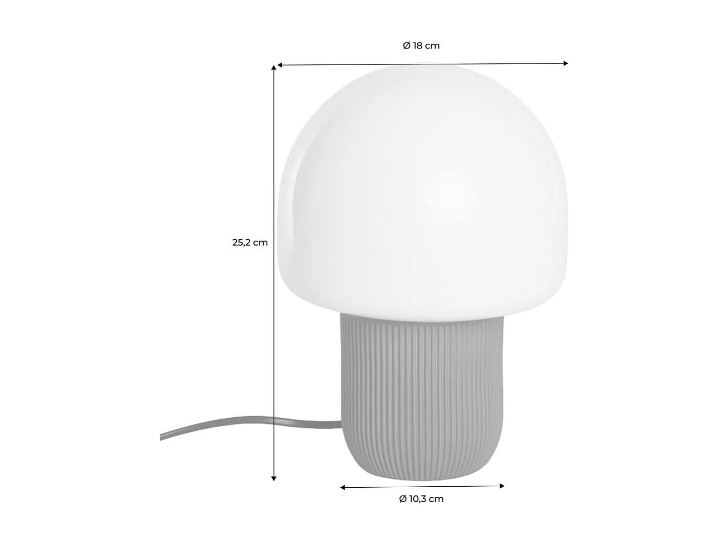 Lampe de table intérieur résine et PVC Ø18cm marron - Sano