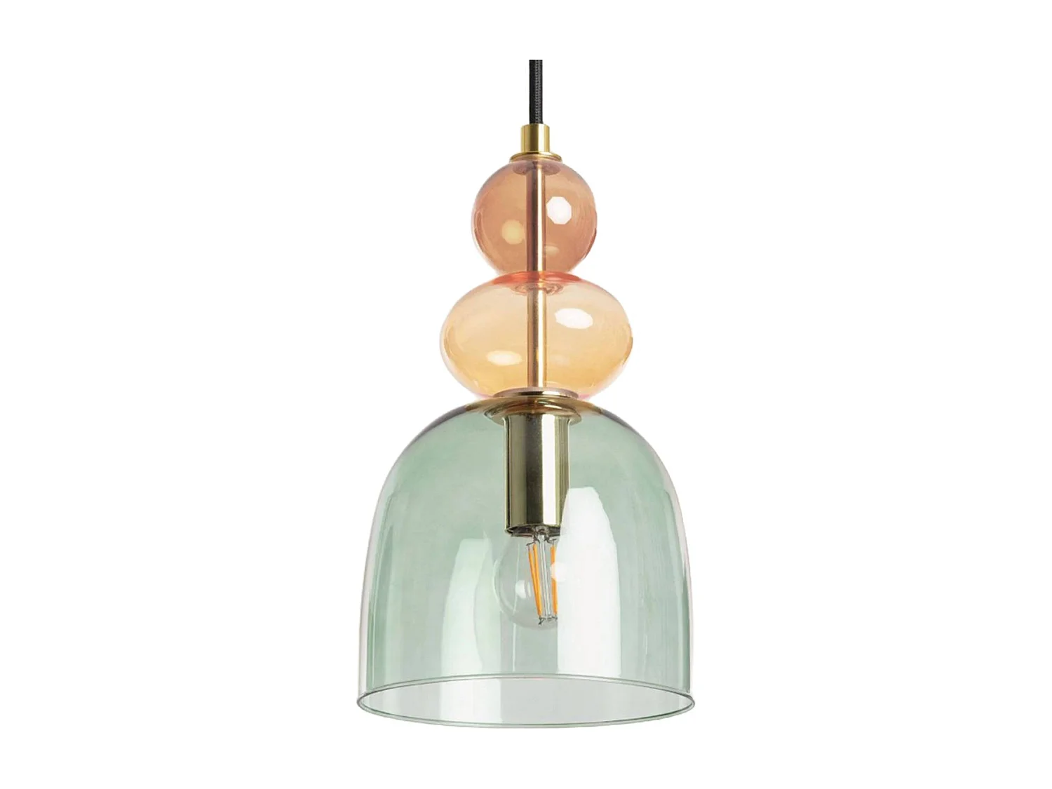 Lampada a sospensione in vetro, ø15cm, verde