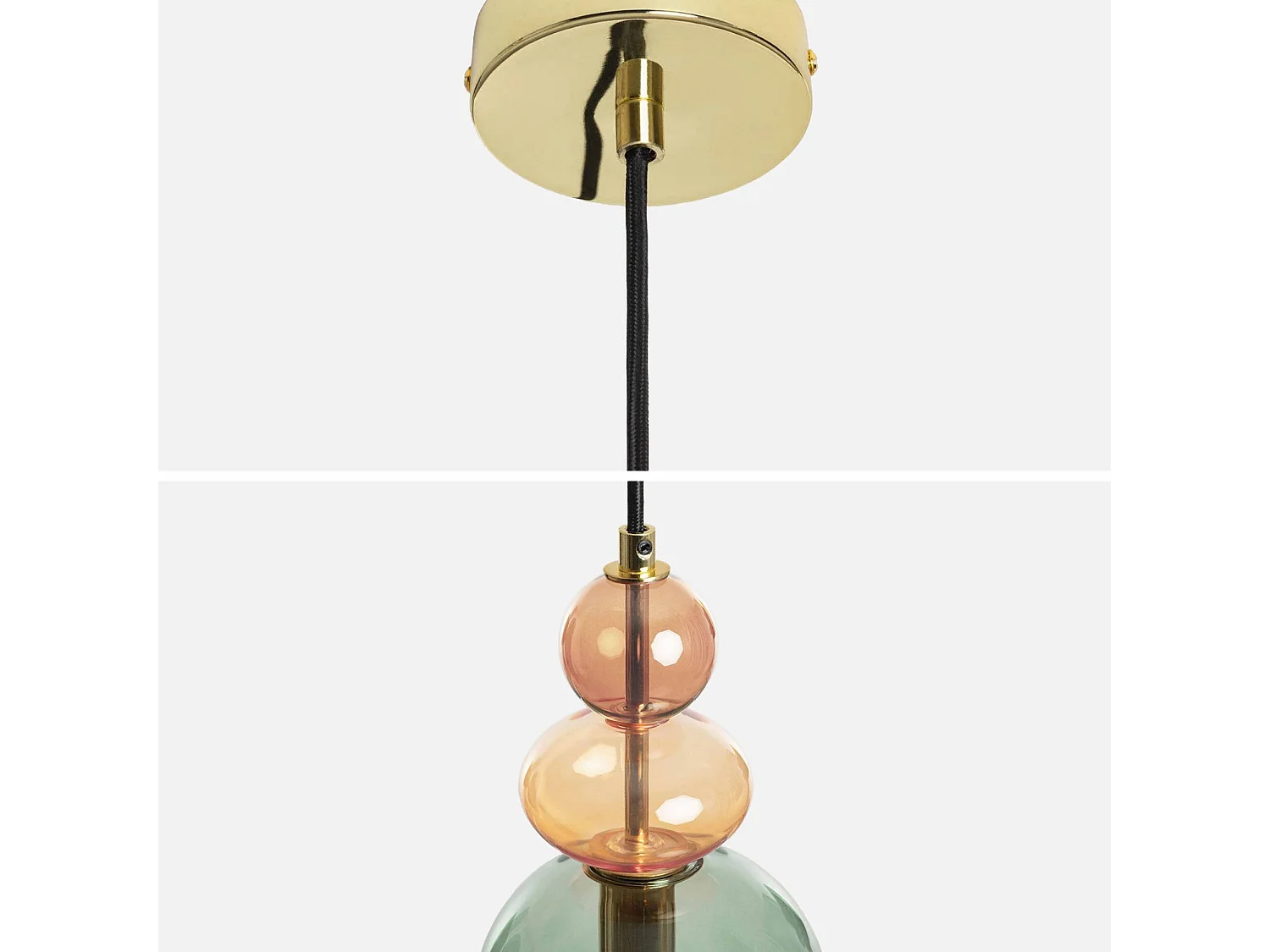 Lampada a sospensione in vetro, ø15cm, verde