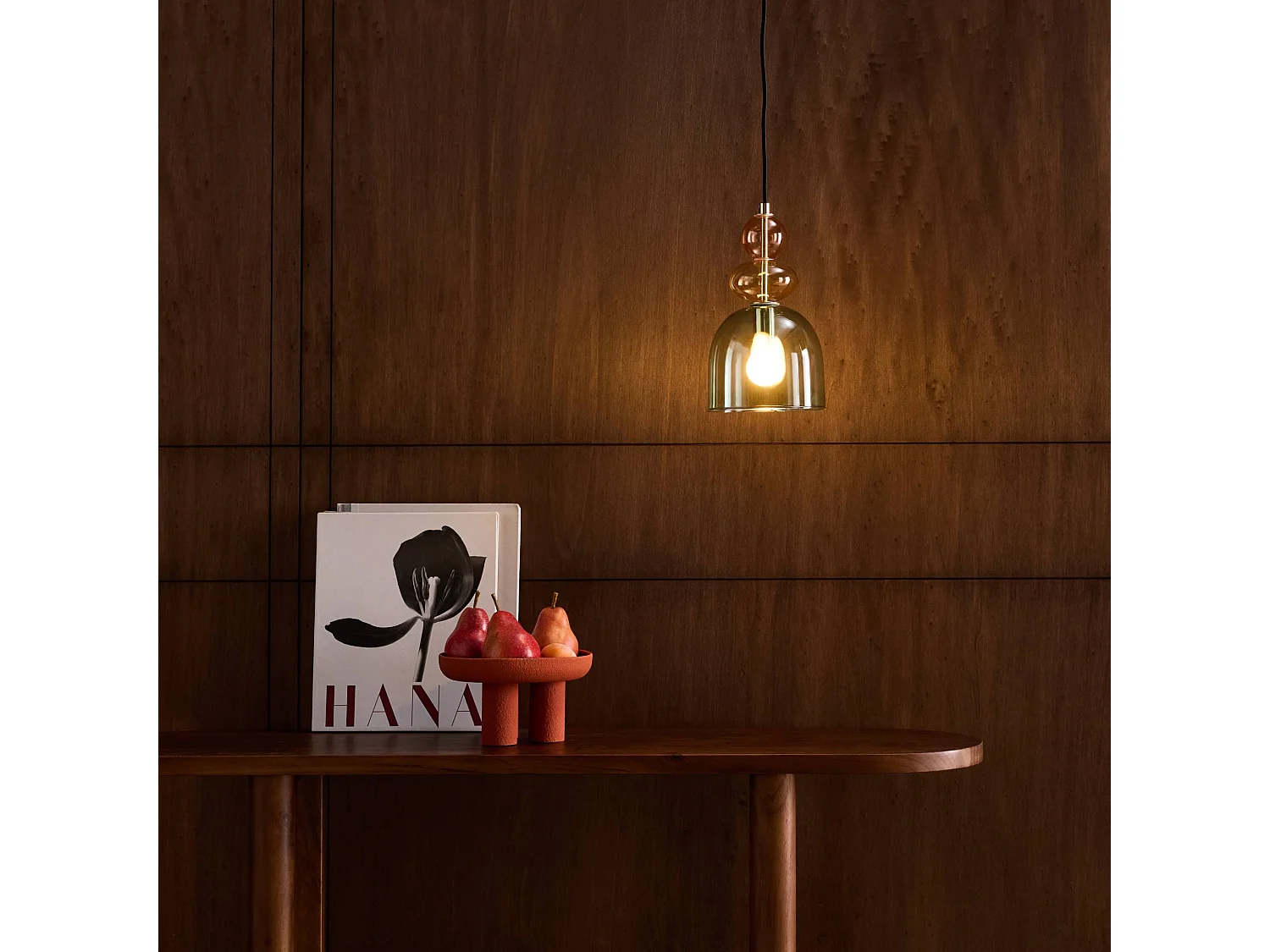 Lampada a sospensione in vetro, ø15cm, verde