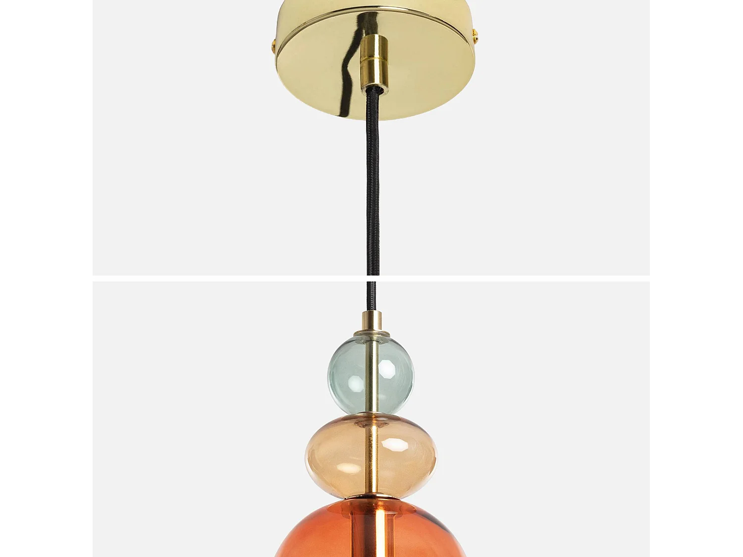Lampada a sospensione in vetro, ø15cm, rosso