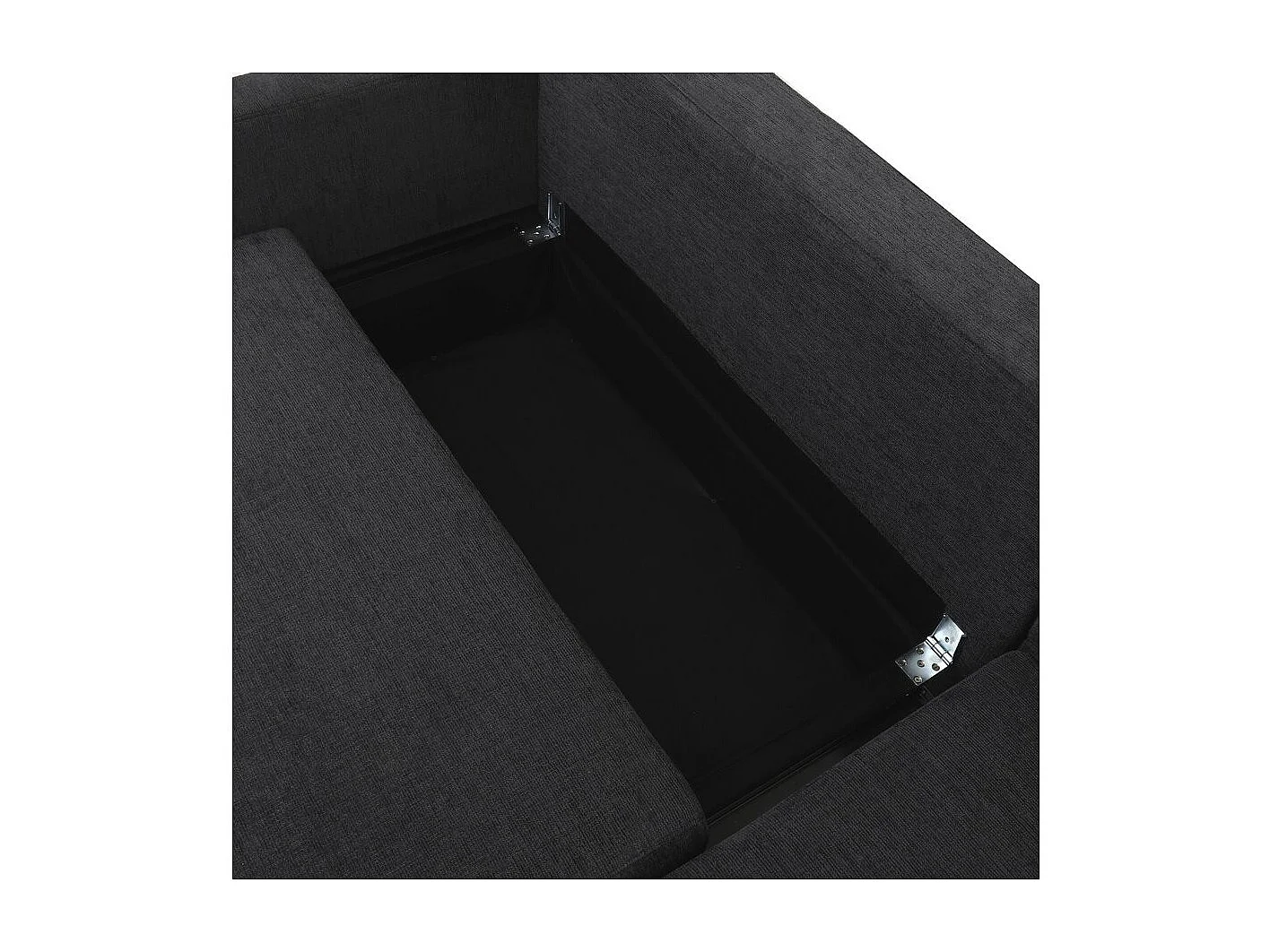 Canapé d'angle convertible/réversible en tissu "Charles" - 3 places - Noir