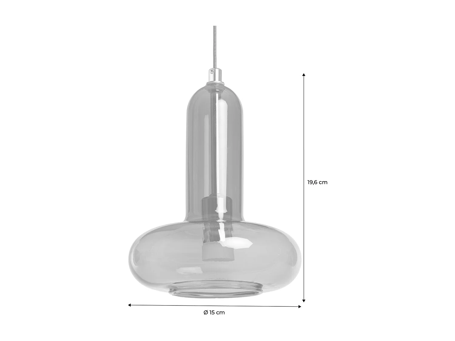 Suspension intérieur verre Ø15cm vert - Zeno