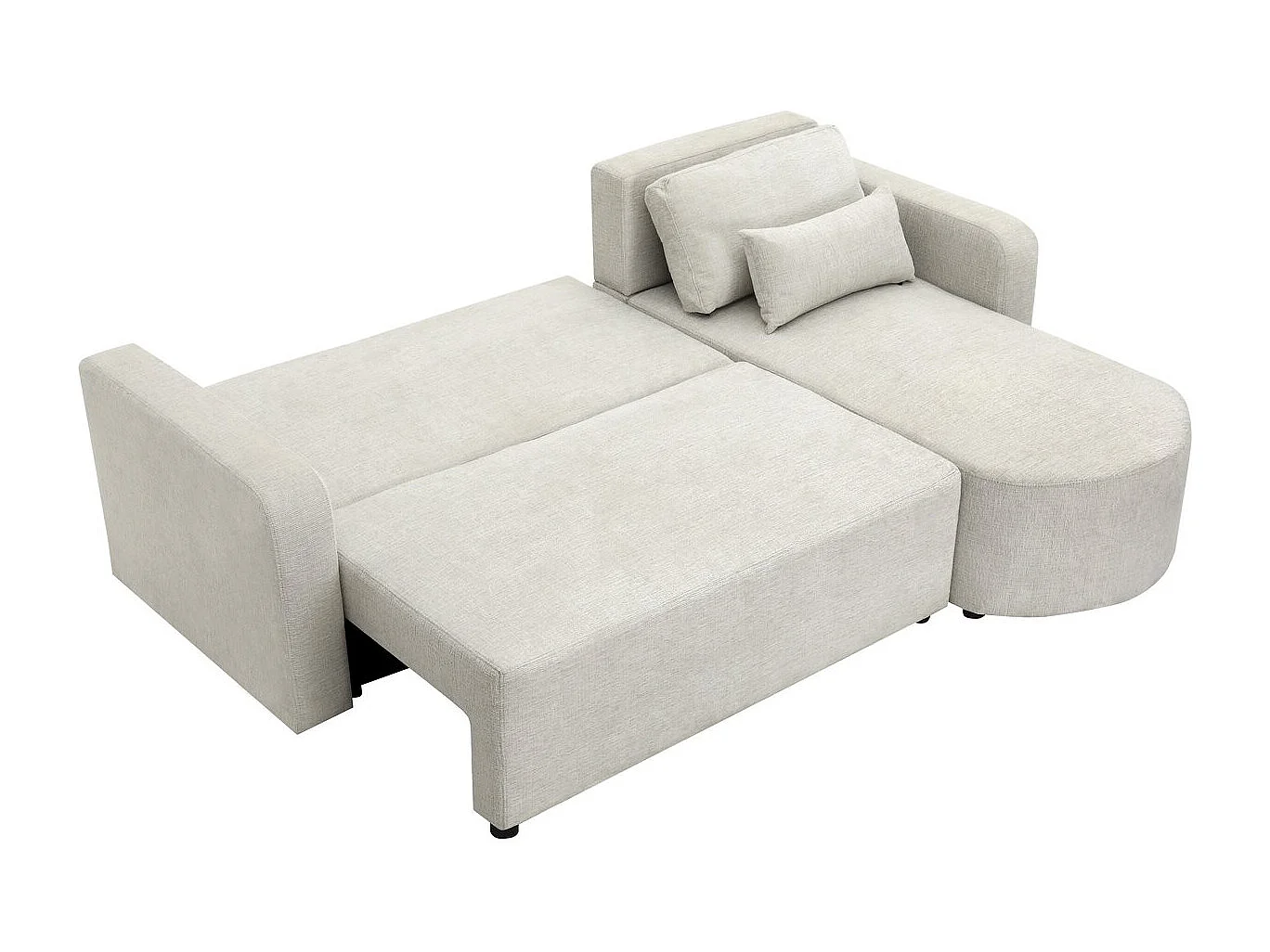 Canapé d'angle convertible/réversible en tissu "Charles" - 3 places - Beige