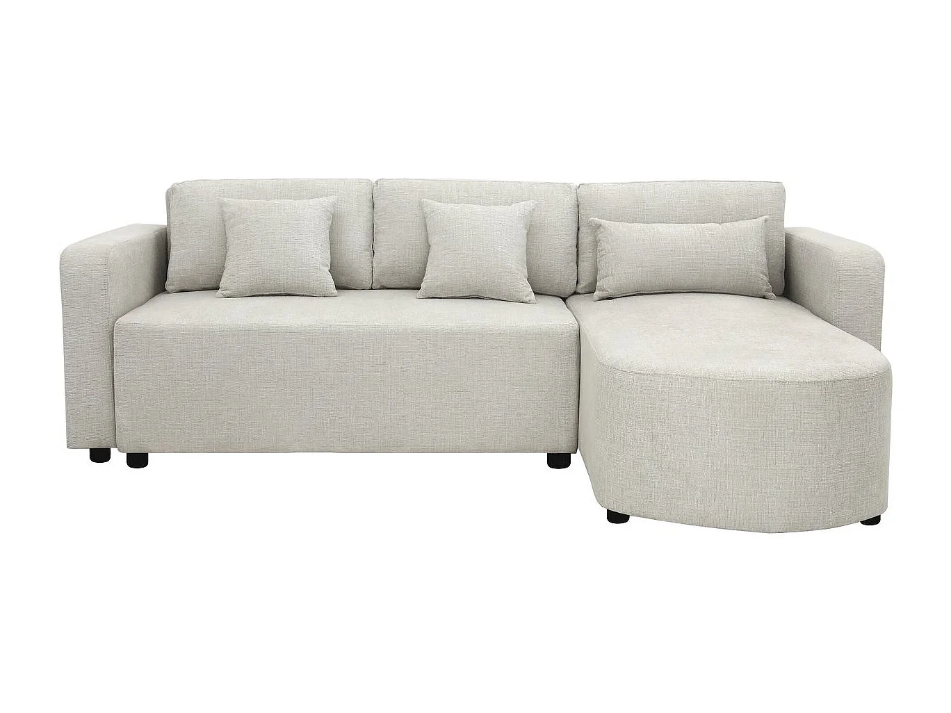Canapé d'angle convertible/réversible en tissu "Charles" - 3 places - Beige