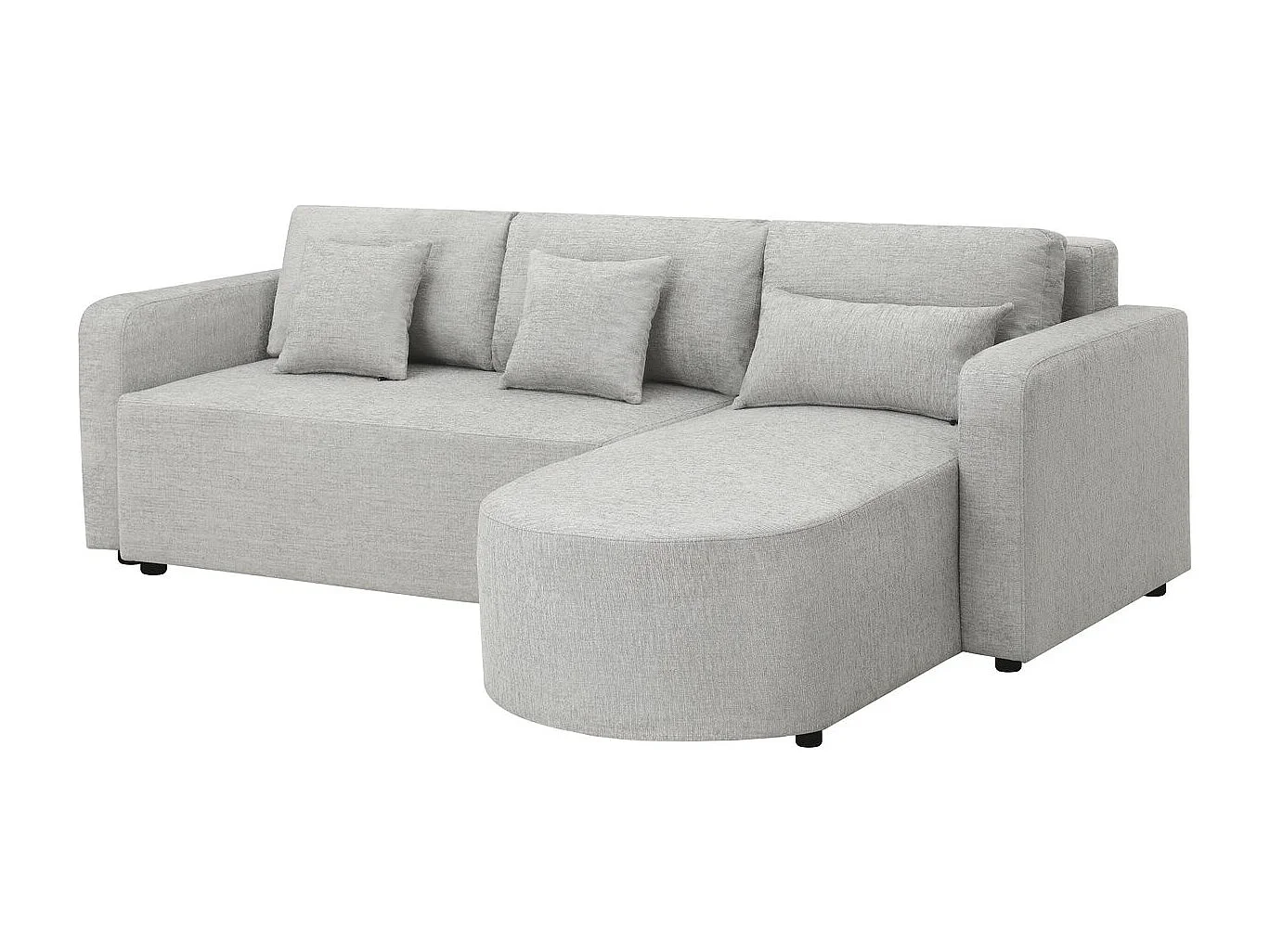 Canapé d'angle convertible et reversible en tissu "Charles" - 3 places - Gris