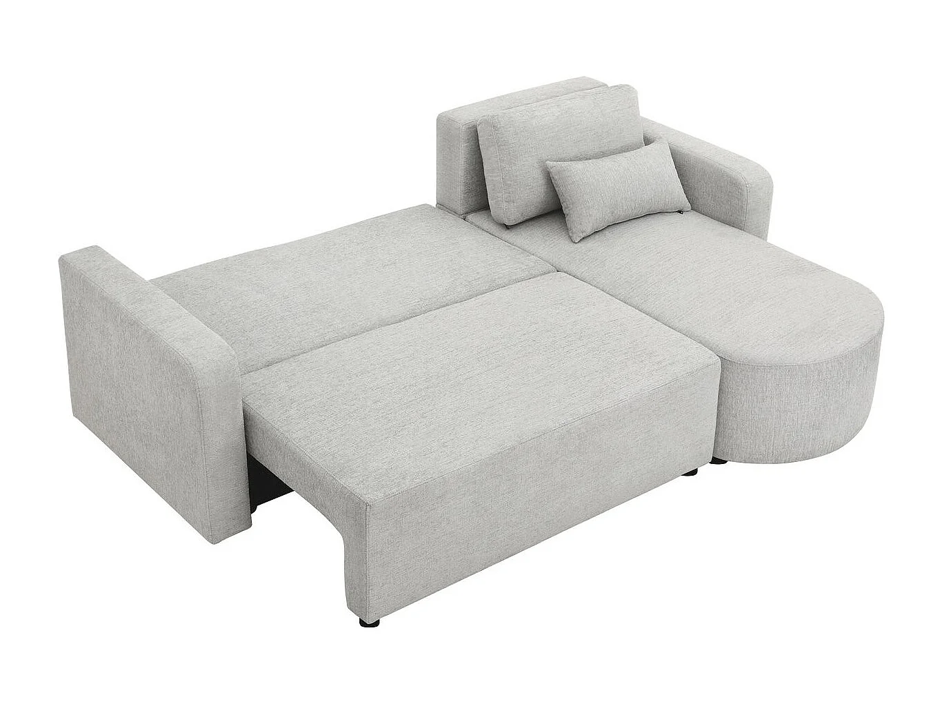 Canapé d'angle convertible et reversible en tissu "Charles" - 3 places - Gris