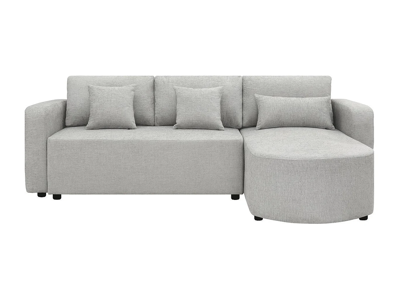 Canapé d'angle convertible et reversible en tissu "Charles" - 3 places - Gris