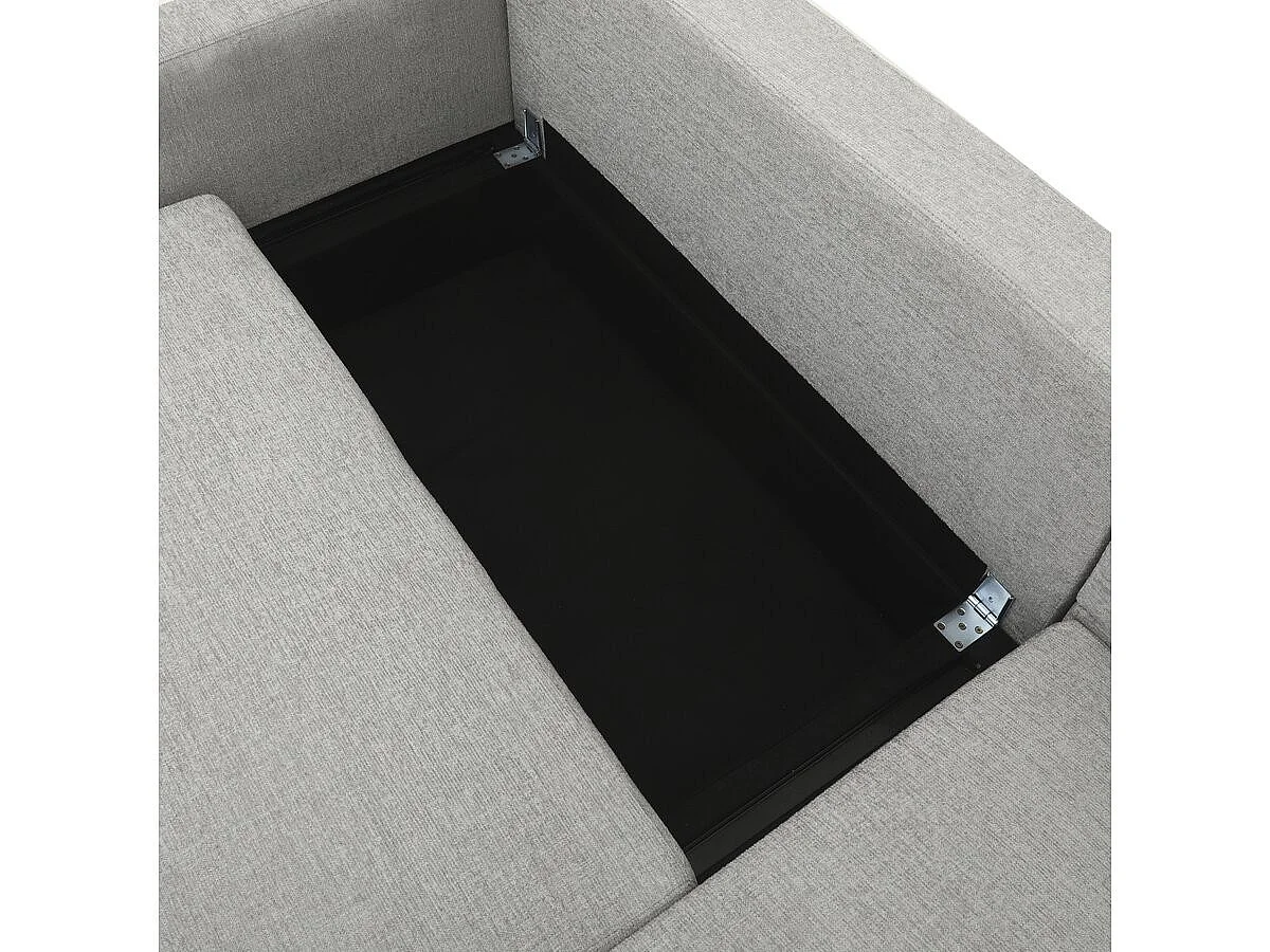 Canapé d'angle convertible 3 places en velours gris CHARLES