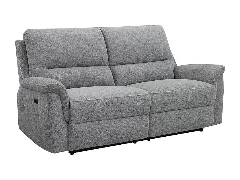 Canapé relax électrique 3 places en tissu doux gris – LEONIE