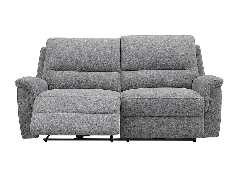 Canapé relax électrique 3 places en tissu doux gris – LEONIE