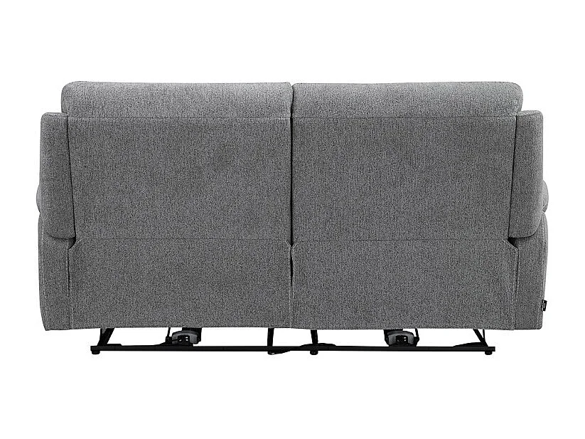 Canapé relax électrique 3 places en tissu doux gris – LEONIE