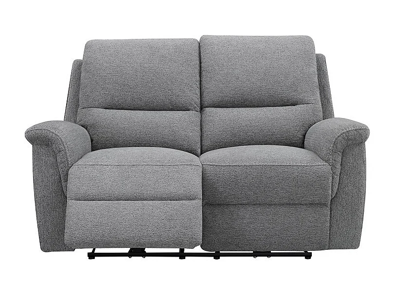Canapé relax électrique 2 places en tissu doux gris – LEONIE