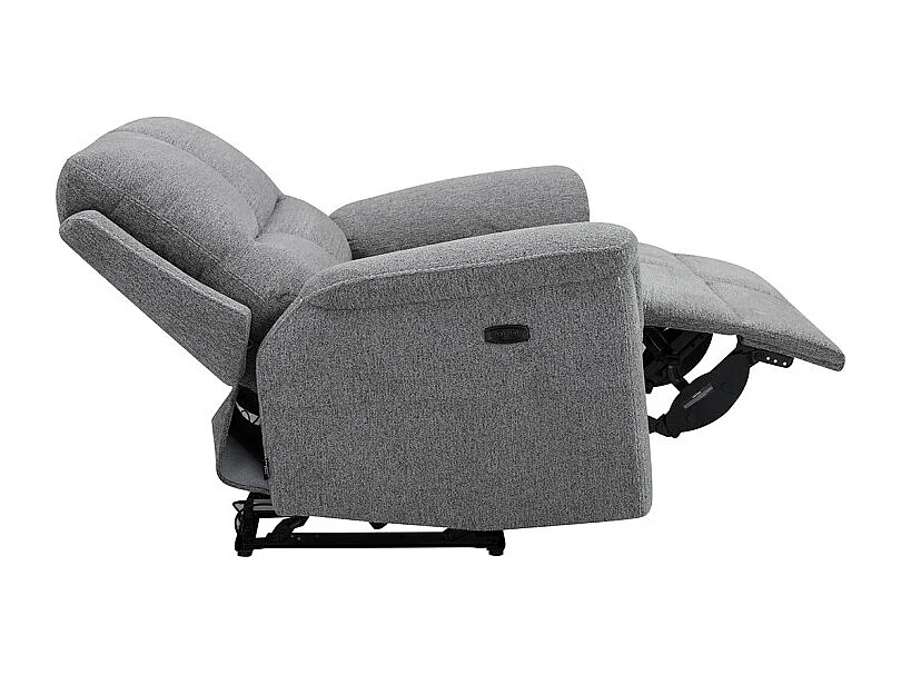 Canapé relax électrique 2 places en tissu doux gris – LEONIE
