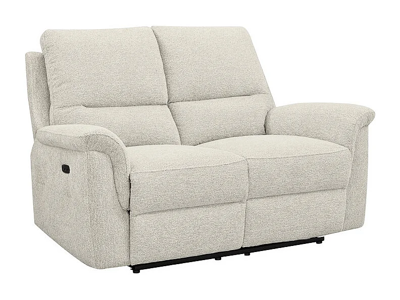 Canapé relax électrique 2 places en tissu doux beige – LEONIE
