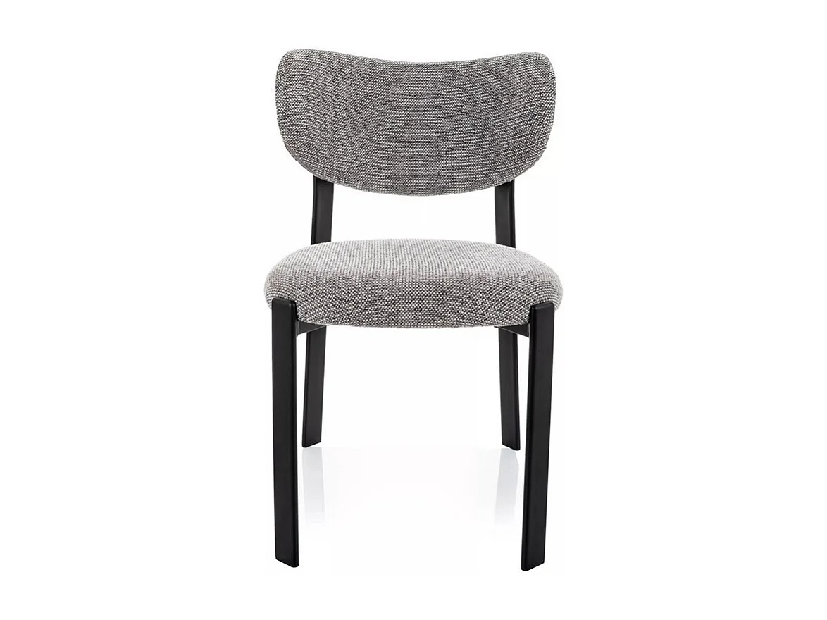 Chaise moderne en tissu gris et métal noir Zita