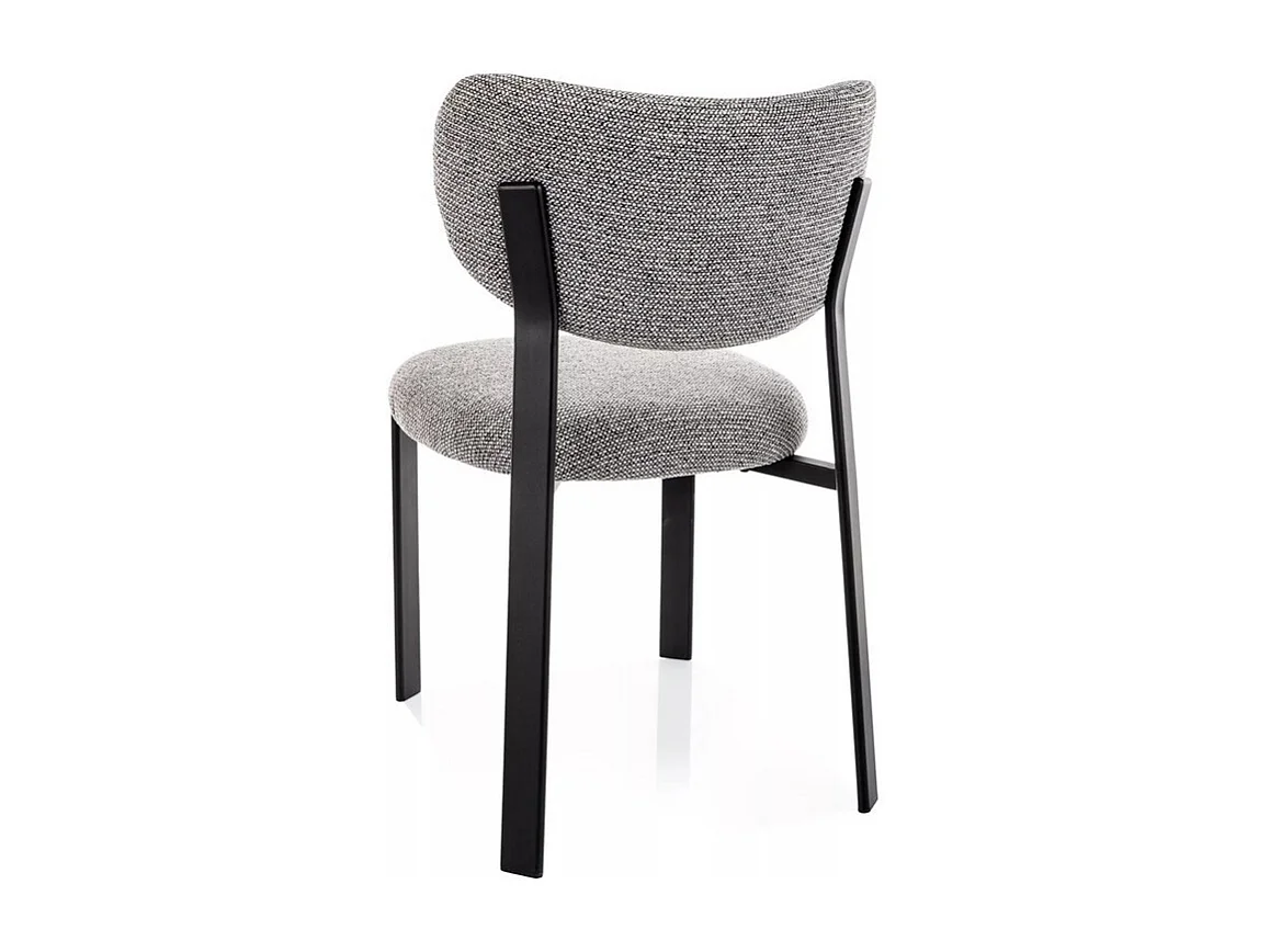 Chaise moderne en tissu gris et métal noir Zita
