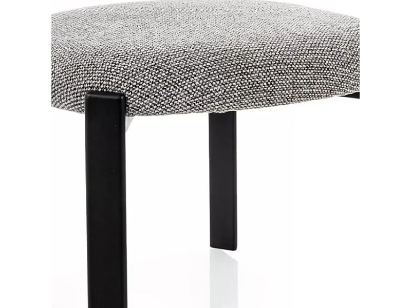 Chaise moderne en tissu gris et métal noir Zita