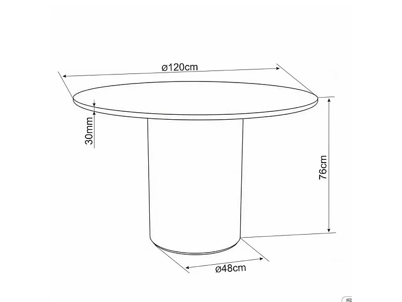 Table ronde céramique 120 cm effet marbre Selma