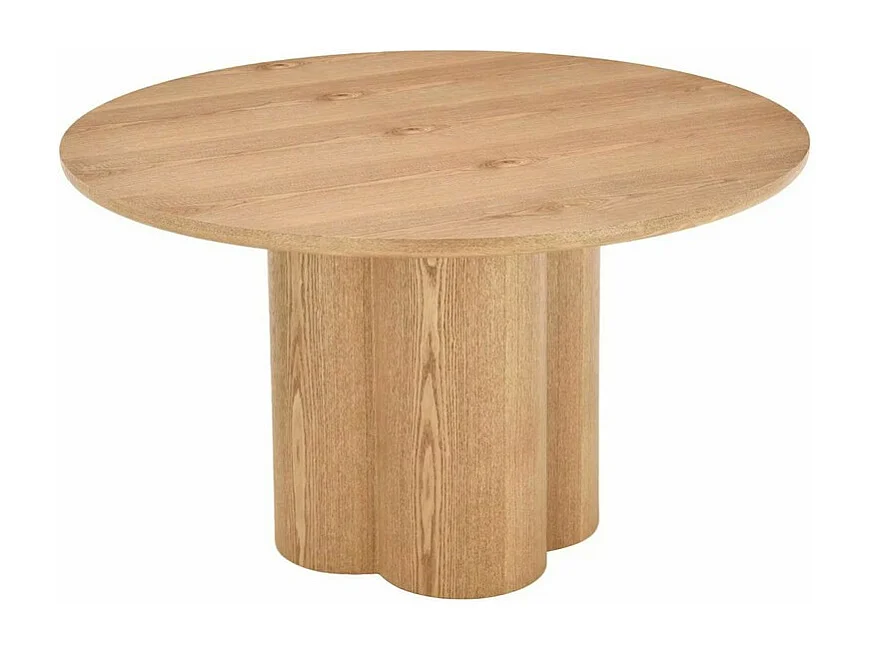 Table ronde 120 cm style japandi placage chêne Roby