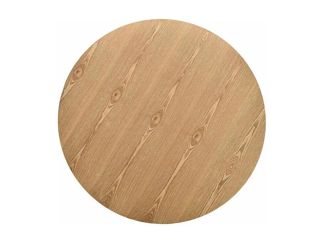 Table ronde 120 cm style japandi placage chêne Roby