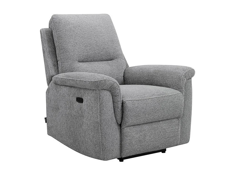 Fauteuil relax électrique en tissu doux gris – LEONIE