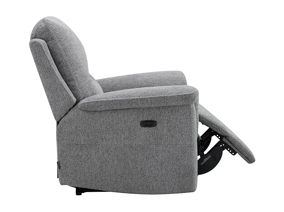 Fauteuil relax électrique en tissu doux gris – LEONIE