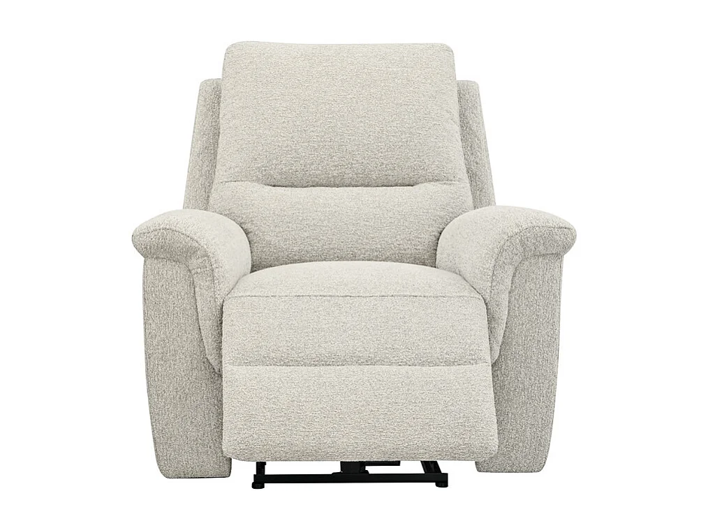 Fauteuil relax électrique en tissu doux beige – LEONIE