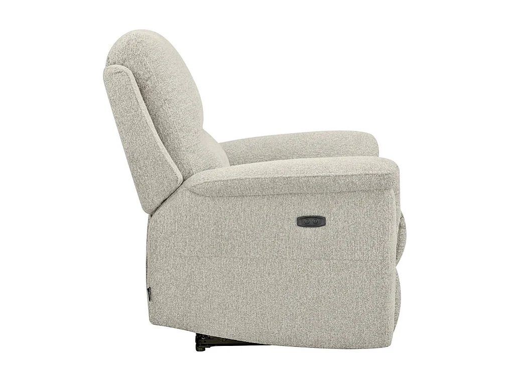 Fauteuil relax électrique en tissu doux beige – LEONIE