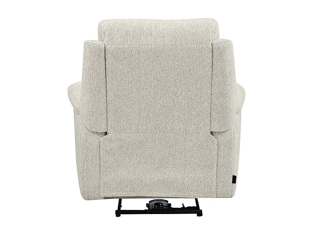 Fauteuil relax électrique en tissu doux beige – LEONIE
